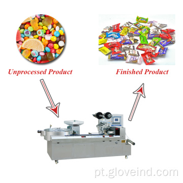 Máquina automática de embalagem de embalagens para doces pequenos